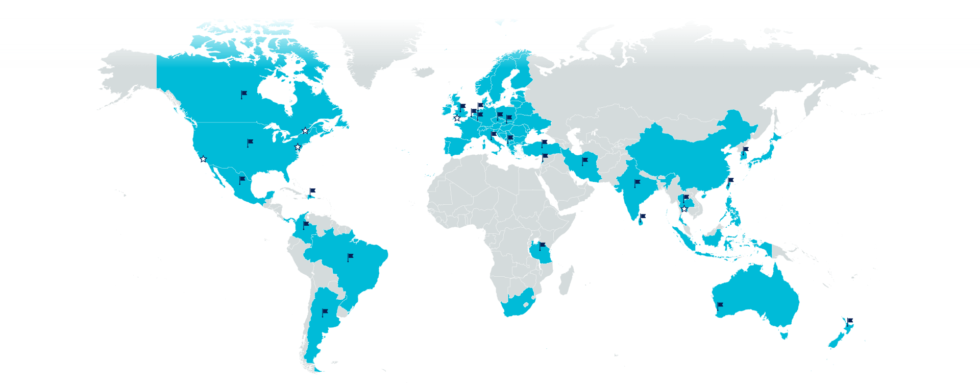 World map showing Gen3 Marketing's global presence.