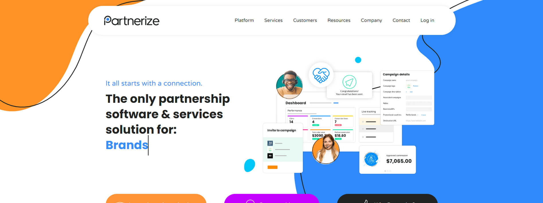 Partnerize Website Home Page