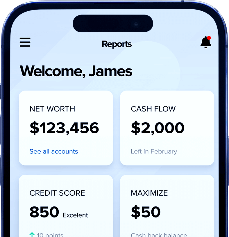 Top half of a smartphone showing financial analytics charts.