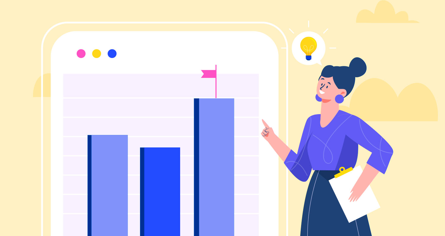 A person presenting a growth chart, emphasizing strategy and measurable results.