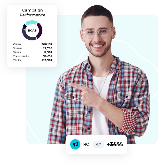 Marketing analytics dashboard showing affiliate campaign KPIs and growth metrics on a laptop screen.
